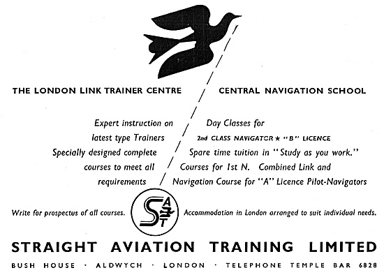 Straight Aviation Flying Training & Aircraft Hire 1947           