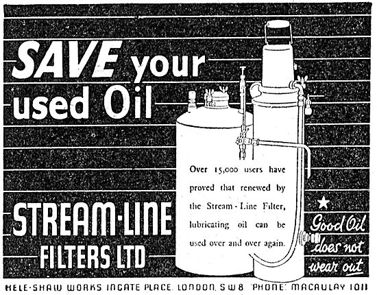 Stream-Line Oil Filters  1949                                    