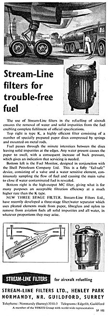 Stream-Line Filters For Aircraft Refuelling                      