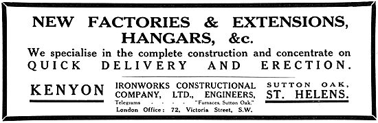 Kenyon Ironworks Co Ltd.  Hangars & Factory Buildings            