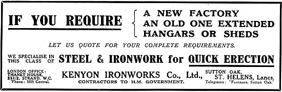 Kenyon Ironworks Co Ltd. Steel & Ironwork For Hangar Construction