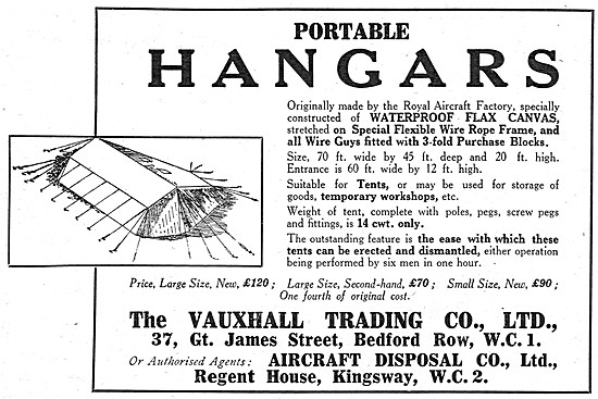 Vauxhall Trading Portable Hangars                                