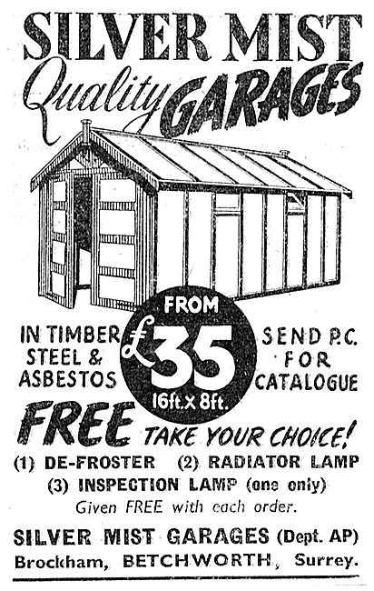 Silver Mist Garages - Timber Steel & Asbestos. £35.00  1949      