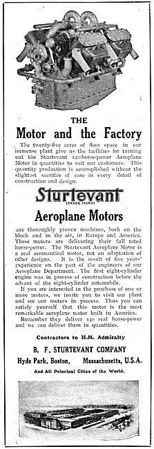 Sturtevant Aero Motors - Contractors To HM Admiralty             