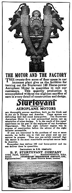 Sturtevant Aeroplane Engines 1916                                