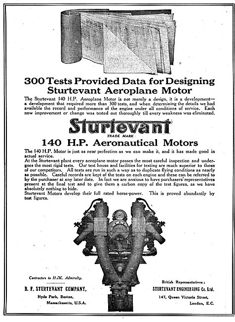 Sturtevant WW1 Aero Engines                                      