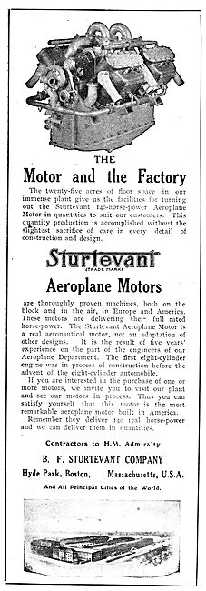 Sturtevant Aeroplane Engines. The Motor And The Factory.         