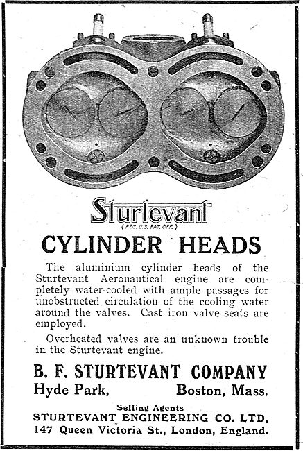 Sturtevant Aeronautical Engine Cylinder Heads                    