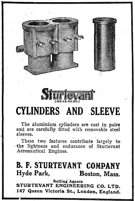 Sturtevant Aeroplane Motors - Cylinders & Sleeve                 