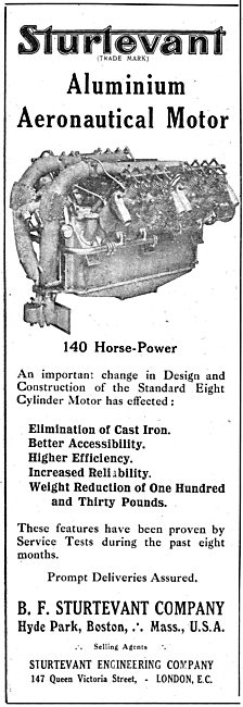 Sturtevant Aluminium Aeroplane Motors                            