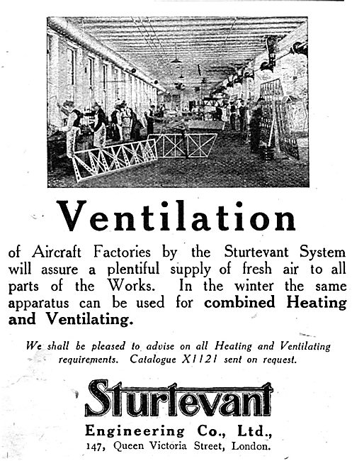 Sturtevant Ventilation Fans For Factories 1917                   