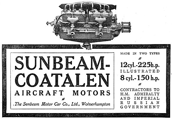 Sunbeam-Coatalen 8 & 12 Cylinder Aero Engines                    