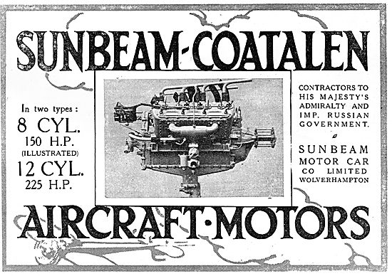 Sunbeam-Coatalen 8 Cylinder 150 HP Aero Engine                   