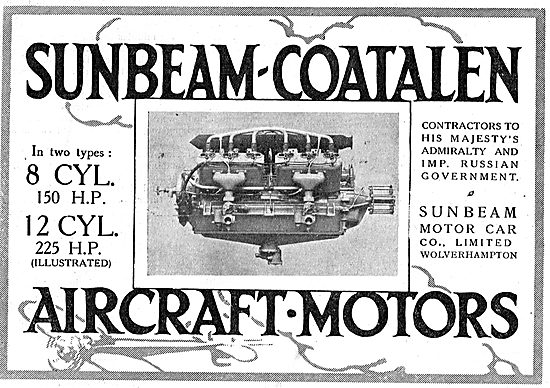 Sunbeam-Coatalen 12 Cylinder 225 HP Aircraft Motor               