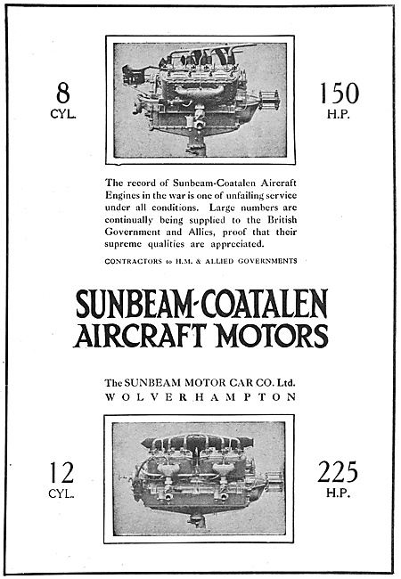 Sunbeam-Coatalen Aero Engines 1916                               