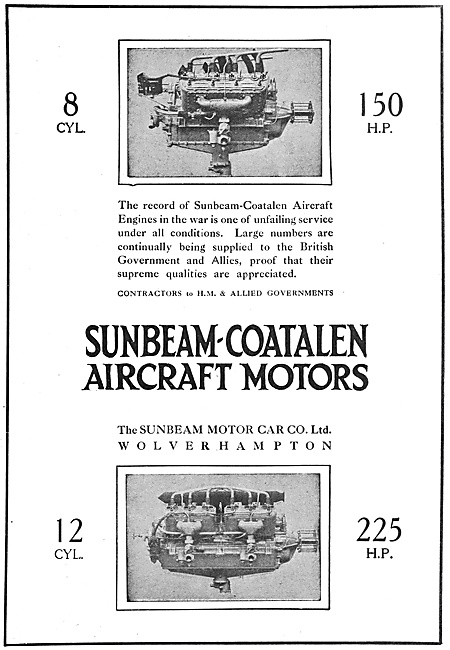 Sunbeam-Coatalen Aero Engines 1916                               