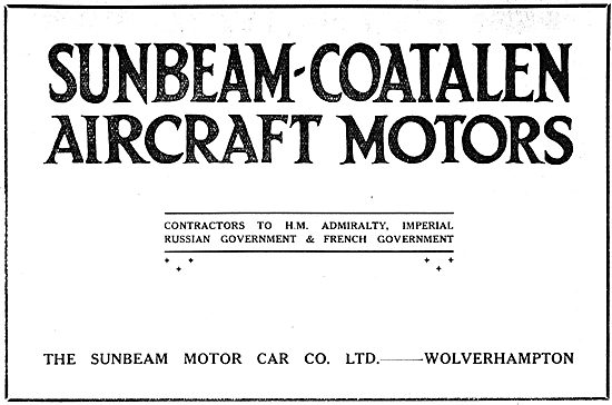 Sunbeam-Coatalen Aircraft Engines WW1                            