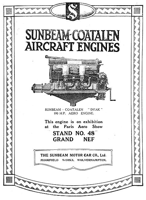 Sunbeam-Coatalen Aircraft Engines - Dyak                         