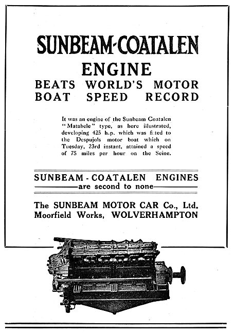 Sunbeam-Coatalen Matabele - Despujols Motor Boat                 