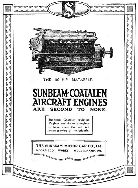 Sunbeam-Coatalen Matabele Aero Engine                            