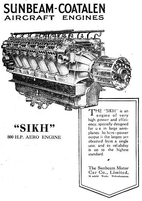 Sunbeam-Coatalen Sikh Aero Engine                                
