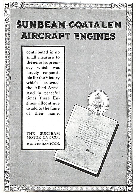 Sunbeam -Coatalen Aircraft Engines In War & In Peace             