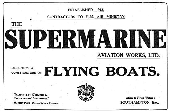 Supermarine. Designers & Constructors Of Flying Boats            