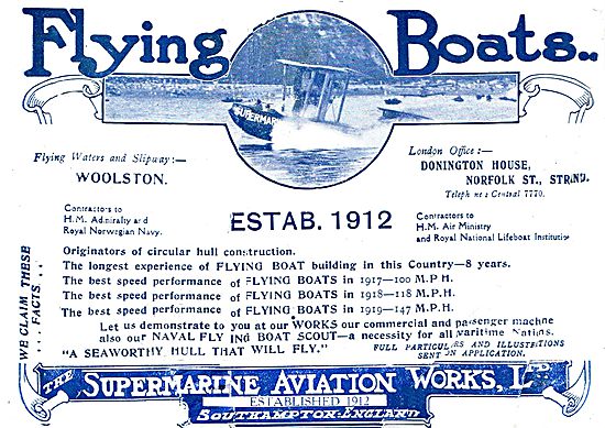 Supermarine Flying Boats - List Of Achievements                  