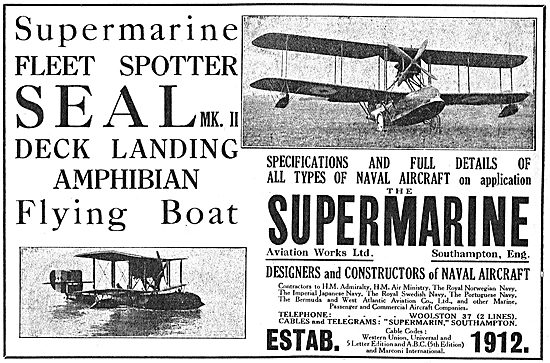 The Supermarine Seal Deck Landing Amphibian Flying Boat          