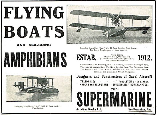 Supermarine Flying Boats & Sea Going Amphibians                  