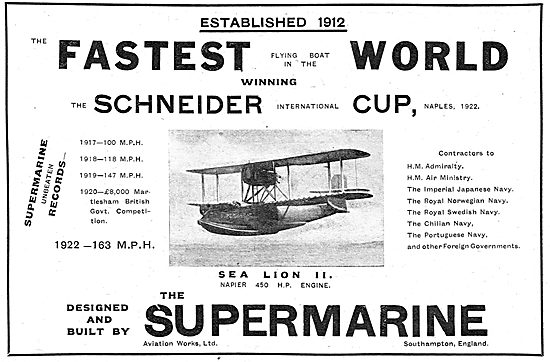 Supermarine - The Fastest Flying Boats In The World. Schneider.  