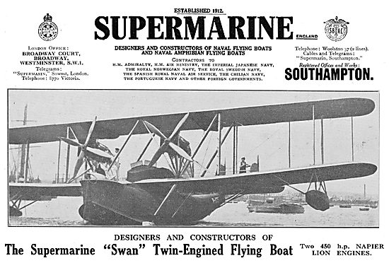 Supermarine Swan Twin Engined Flying Boat                        
