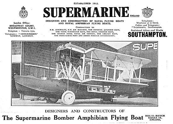 Supermarine Bomber Flying Boat. M-NSAC                           