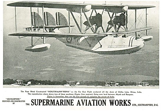 Supermarine Southamptons Anchored At Chilka Lake India           