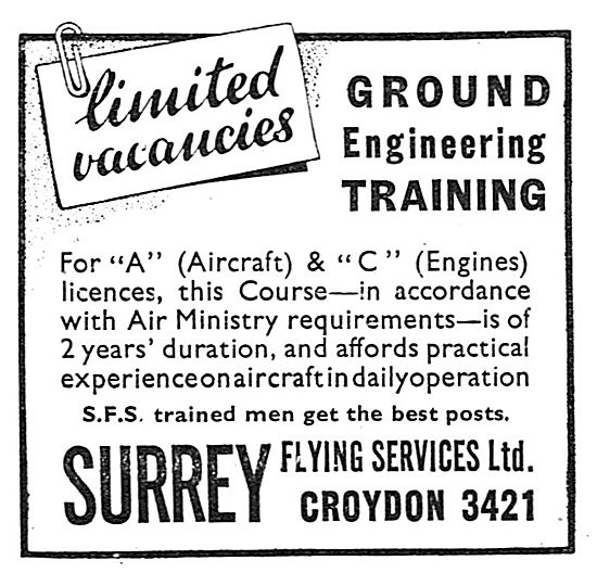 Surrey Flying Services - Ground Engineers Training               