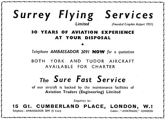 Surrey Flying Services - Charter - Consultancy                   