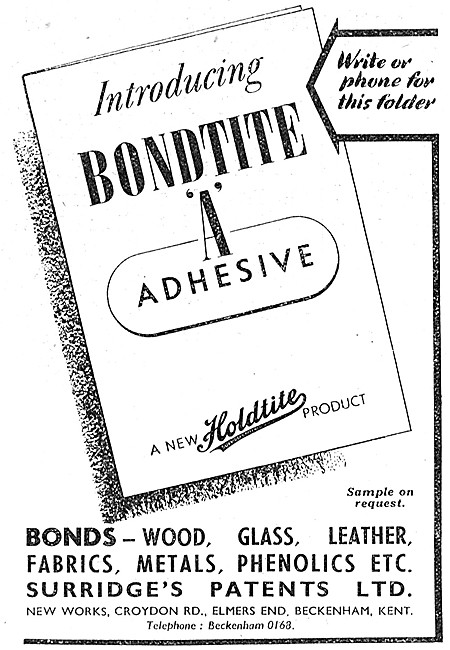 Surridges Patents - Holdite Adhesives & BONDITE Adhesive         