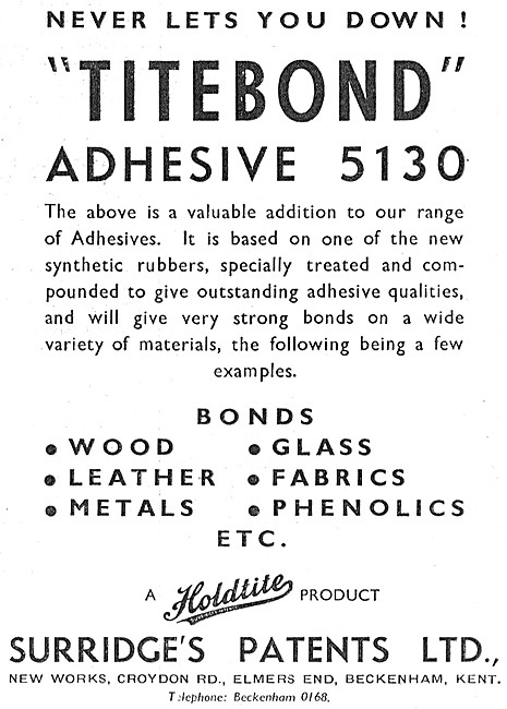 Surridges Patents - Adhesives & Sealants. TITEBOND 5130          