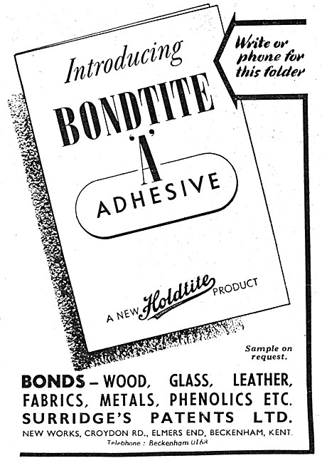 Surridges Patents - BONDTITE A Adhesive                          