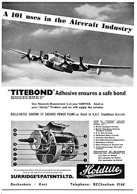 Surridge's Patents - Holdite  & Titebond Adhesives & Sealants.   
