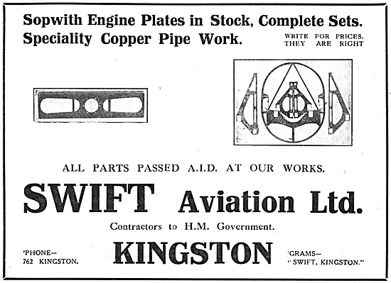 Swift Aviation Aircraft Engineers 1918                           