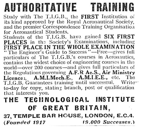 The Technological Institute Of Great Britain - Ground Engineers  