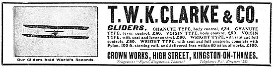 T.W.K. Clarke - Aeroplanes, Gliders,Propellers & Accessories     