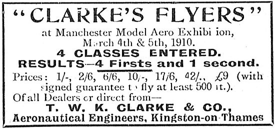 T.W.K. Clarke: Aeronautical Engineers & Clarke's Flyers Models   