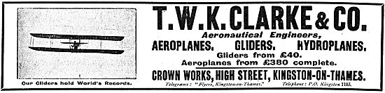 T.W.K. Clarke Aero Engineers. Crown Works, High Street, Kingston 