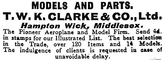 T.W.K.Clarke & Co: Aircraft & Aircraft Models                    