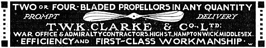 Prompt delivery On 2 Or 4 Blade Propellers From T.W.K. Clarke    