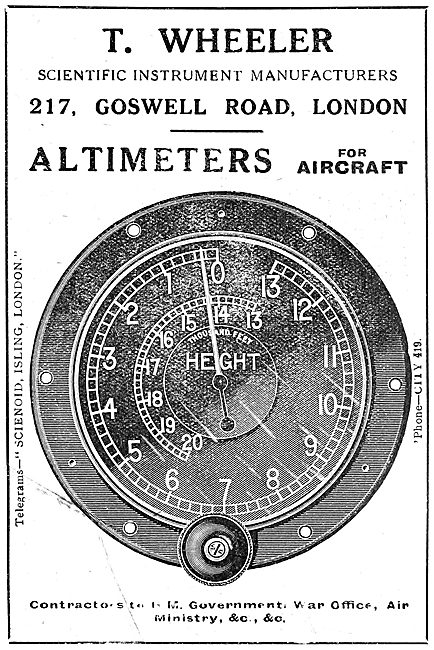 T.Wheeler Scientific Instruments. Aircraft Altimeter             