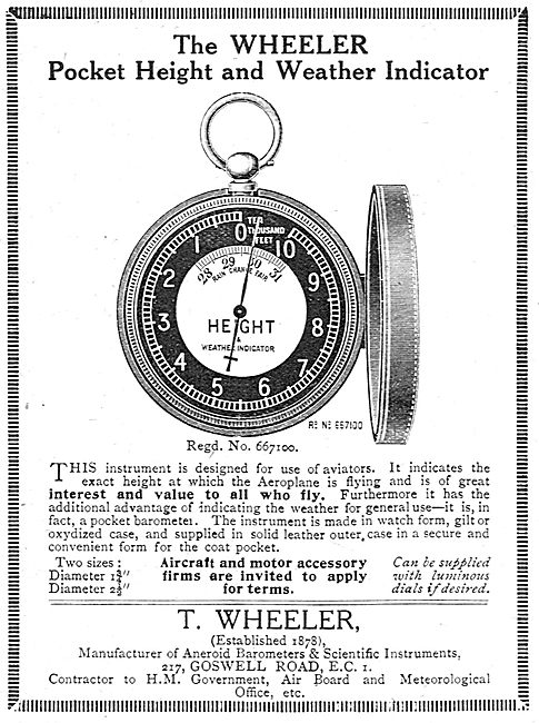 T.Wheeler Pocket height & Weather Indicator                      