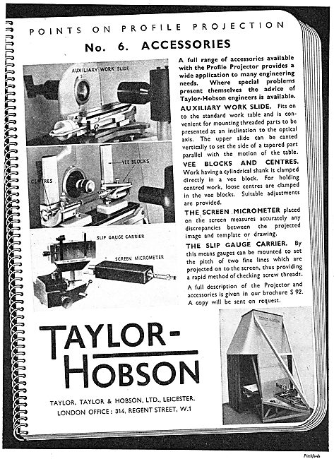 Taylor Hobson Profile Projector                                  